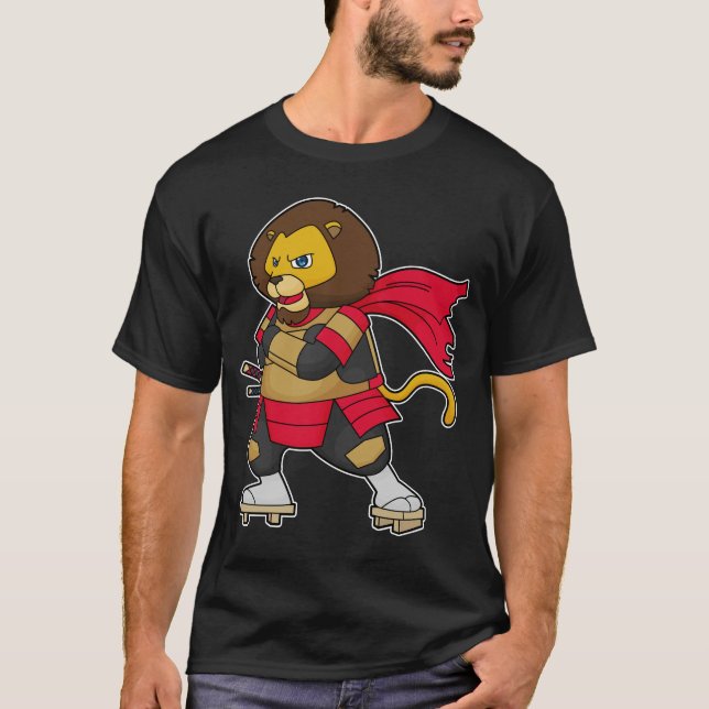 Lion as Warrior with Cape T-Shirt (Front)