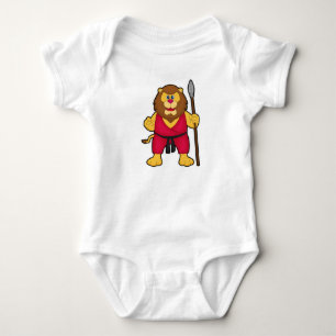 Lion as Warrior with Spear Baby Bodysuit