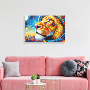 LION ASTRONAUT-COMING HOME 10 CANVAS PRINT