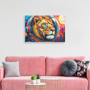 LION ASTRONAUT-COMING HOME 11 CANVAS PRINT