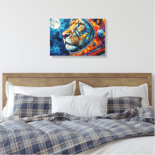 LION ASTRONAUT-COMING HOME 8 CANVAS PRINT