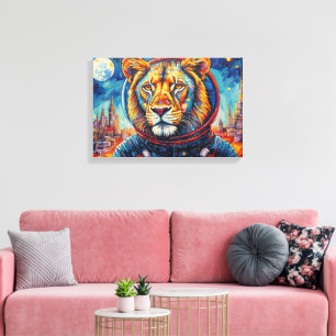LION ASTRONAUT-COMING HOME CANVAS PRINT