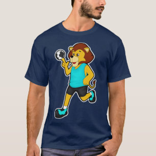 Lion at Handball player with Handball T-Shirt