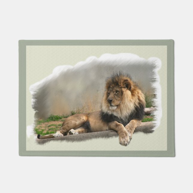 Lion At Rest Wildlife Doormat (Front)