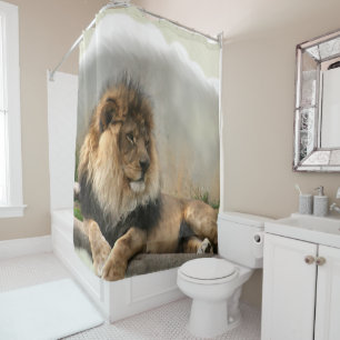 Lion At Rest Wildlife Shower Curtain