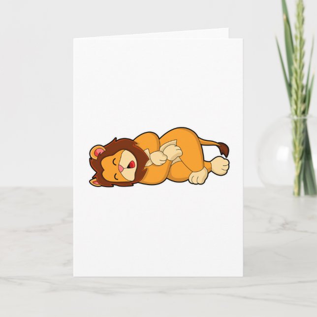 Lion at Sleeping Card (Front)