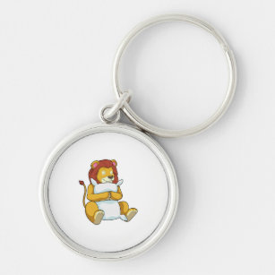 Lion at Sleeping with Pillow Key Ring