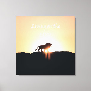 Lion at sunset Living on the EDGE Canvas Print