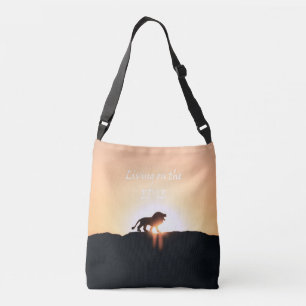 Lion at sunset Living on the EDGE Crossbody Bag