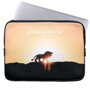 Lion at sunset Living on the EDGE Laptop Sleeve
