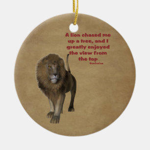 Lion Attitude Motivational Quote Ornament
