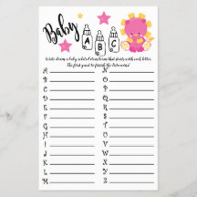 LION BABY ABC BABY SHOWER GAME CARD
