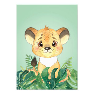 Lion Baby Lion And Leaf Photo Print