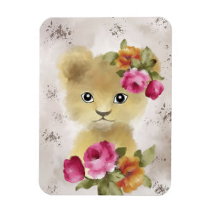 Lion Baby Lion Watercolor Magnet