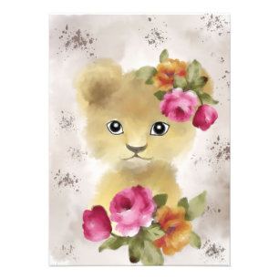 Lion Baby Lion Watercolor Photo Print