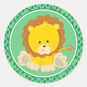 Lion Baby Safari Animals Classic Round Sticker