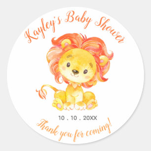 Lion Baby Shower Favour Sticker