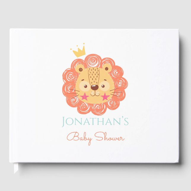 Lion Baby Shower Guest Book (Front)