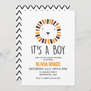 Lion Baby Shower Invitation