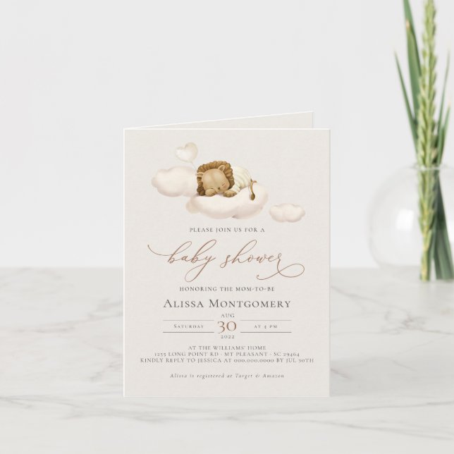 Lion Baby Shower Invitation (Front)