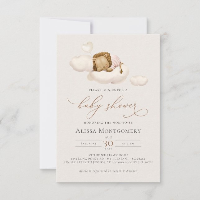 Lion Baby Shower Invitation (Front)