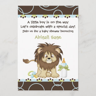 Lion Baby Shower Invitation for Boys