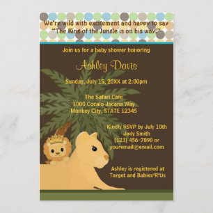 LION Baby Shower Invitation King of the Jungle KOT