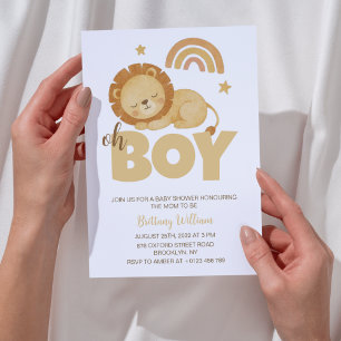Lion Baby Shower Oh Boy Safari Invitation