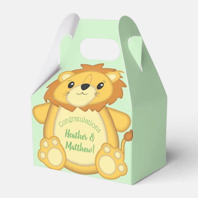 Lion Baby Shower Safari Favour Box (Front Side)