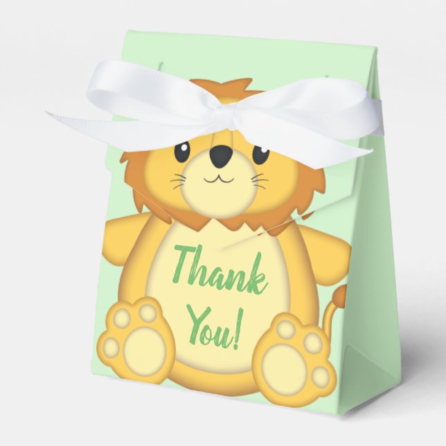 Lion Baby Shower Safari Favour Box (Front Side)