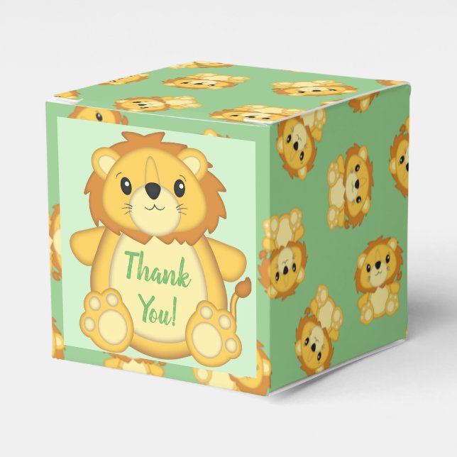 Lion Baby Shower Safari Favour Box (Front Side)
