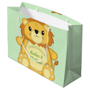 Lion Baby Shower Safari Large Gift Bag
