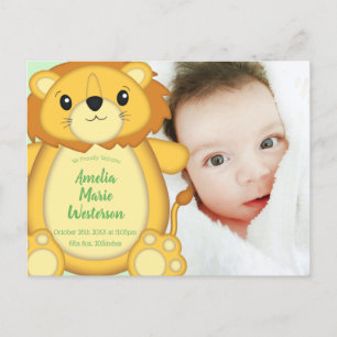Lion Baby Shower Safari Postcard