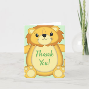 Lion Baby Shower Safari Thank You Card