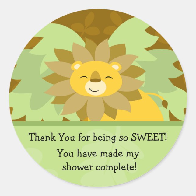 Lion Baby Shower Sticker (Front)
