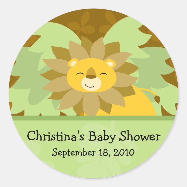 Lion Baby Shower Sticker (Front)