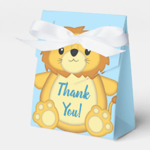 Lion Baby Shower Zoo Circus Blue Boy Favour Box