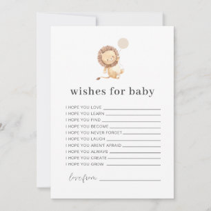 Lion Balloon Wishes for Baby Card