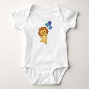 Lion Balloons Flies Upward Cute Animals For Babies Baby Bodysuit
