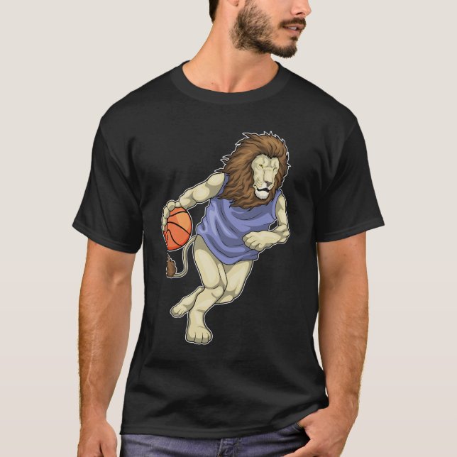Lion Basketball player Basketball T-Shirt (Front)