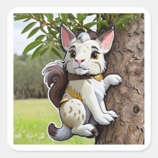 Lion Behind the Tree Sticker