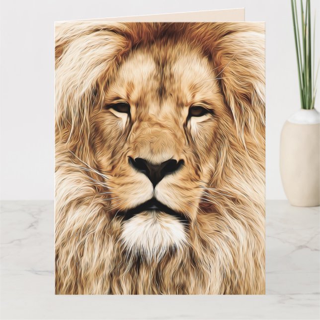 LION BIG CAT FATHER'S DAY CARD (Front)