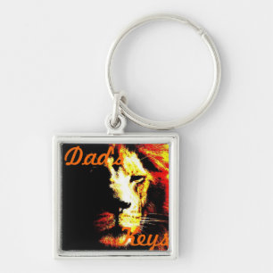 Lion big cat original wildlife design key ring