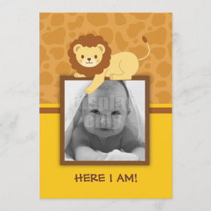 Lion Birth announcement card