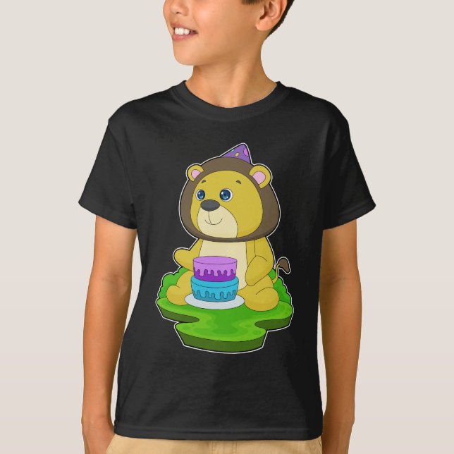 Lion Birthday Cake T-Shirt (Front)