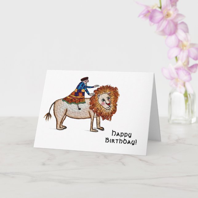 Lion Birthday Card (Orchid)