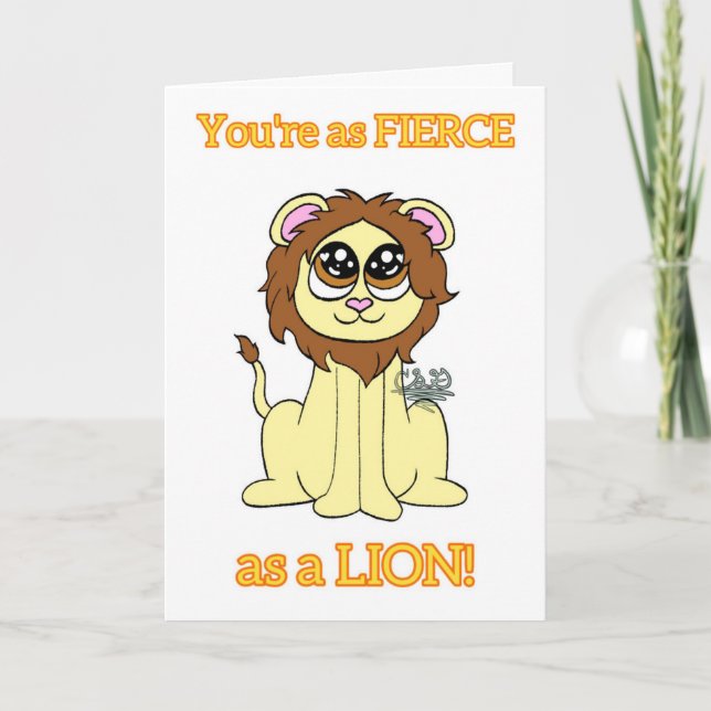 Lion Birthday Card (Front)