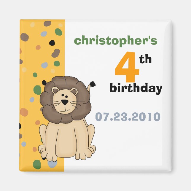 Lion • Birthday Invitation Magnet (Front)