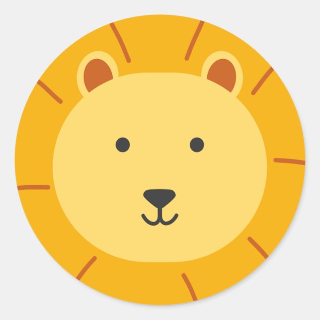 Lion Birthday Kids Art Classic Round Sticker (Front)