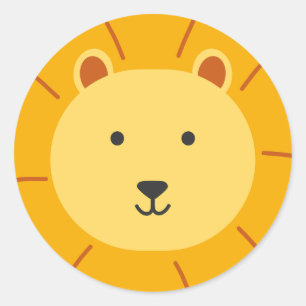 Lion Birthday Kids Art Classic Round Sticker